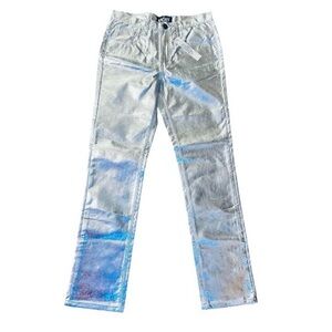 NWT Ragstock Nasty Metallic PVC Pants – Silver – Size 30